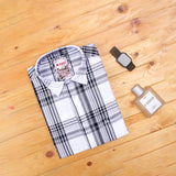 Kaijas White and Black Checks Shirt